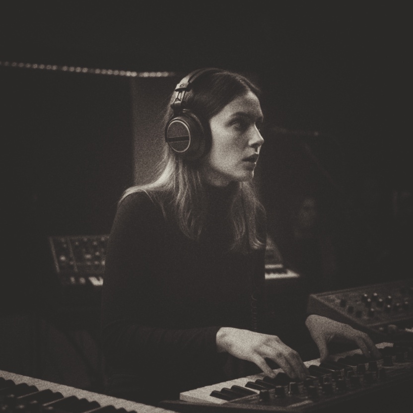 Giulia adjusting the modular circuitry